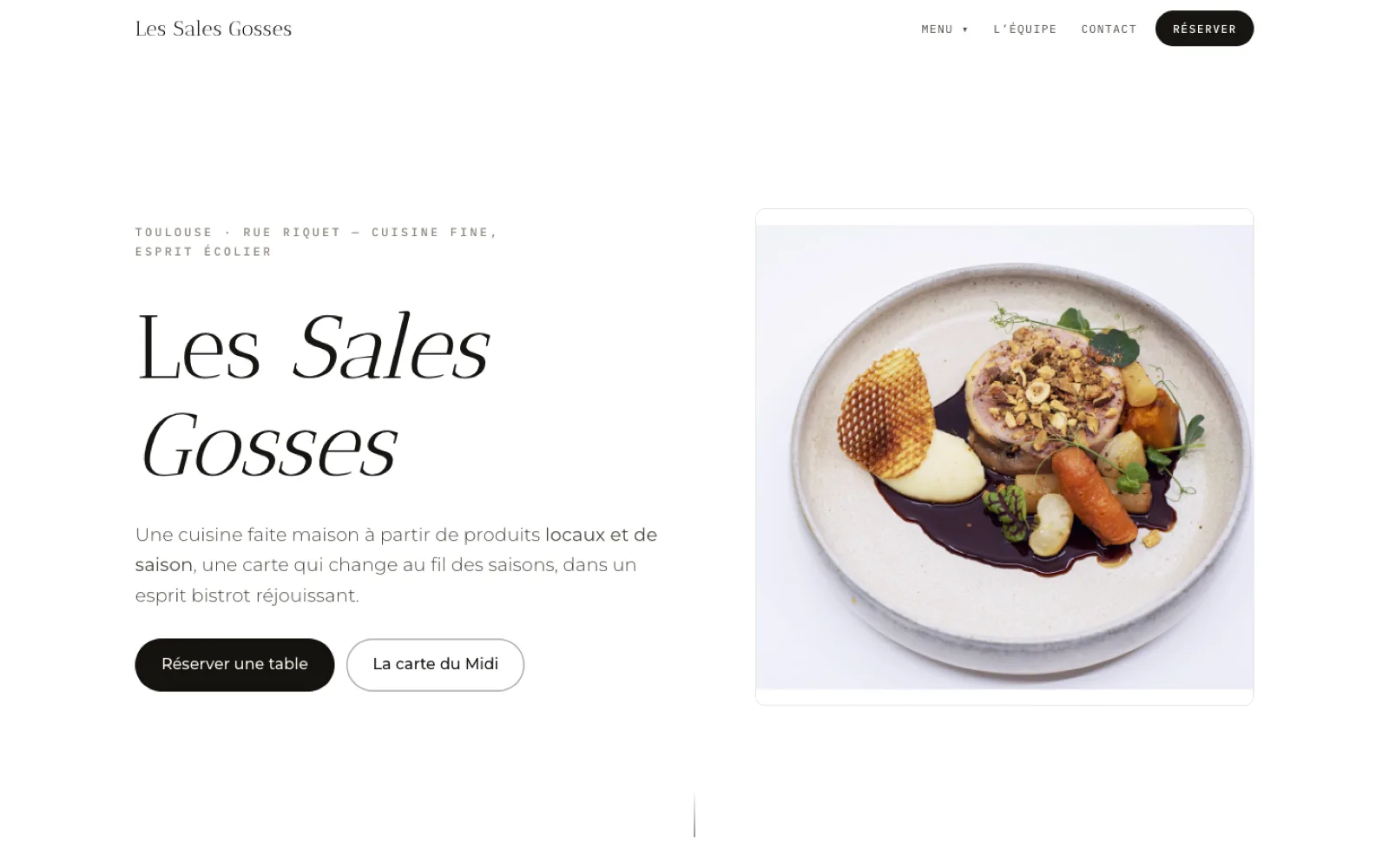 Site internet Les Sales Gosses — Restauration, réalisation Win Creative